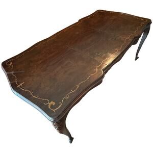 Vintage Inlay Table French Country Dining Table or Desk French Provincial